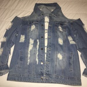 Super distressed jean jacket